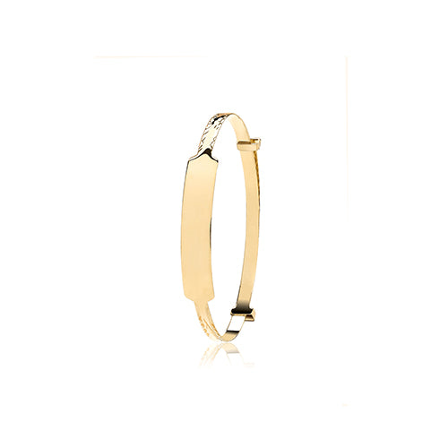 9ct Yellow Gold Expandable Baby ID Bangle (2.3mm)