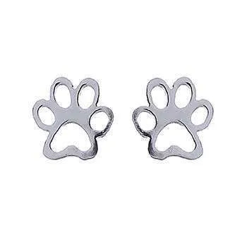 Lovely Silver Paw Studs