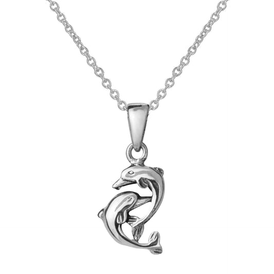 Pretty Double Dolphin Necklace