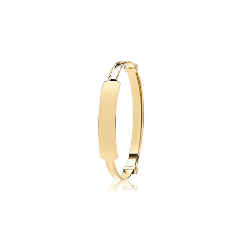 9ct Yellow Gold Expanding Baby ID Bangle (2.8mm)