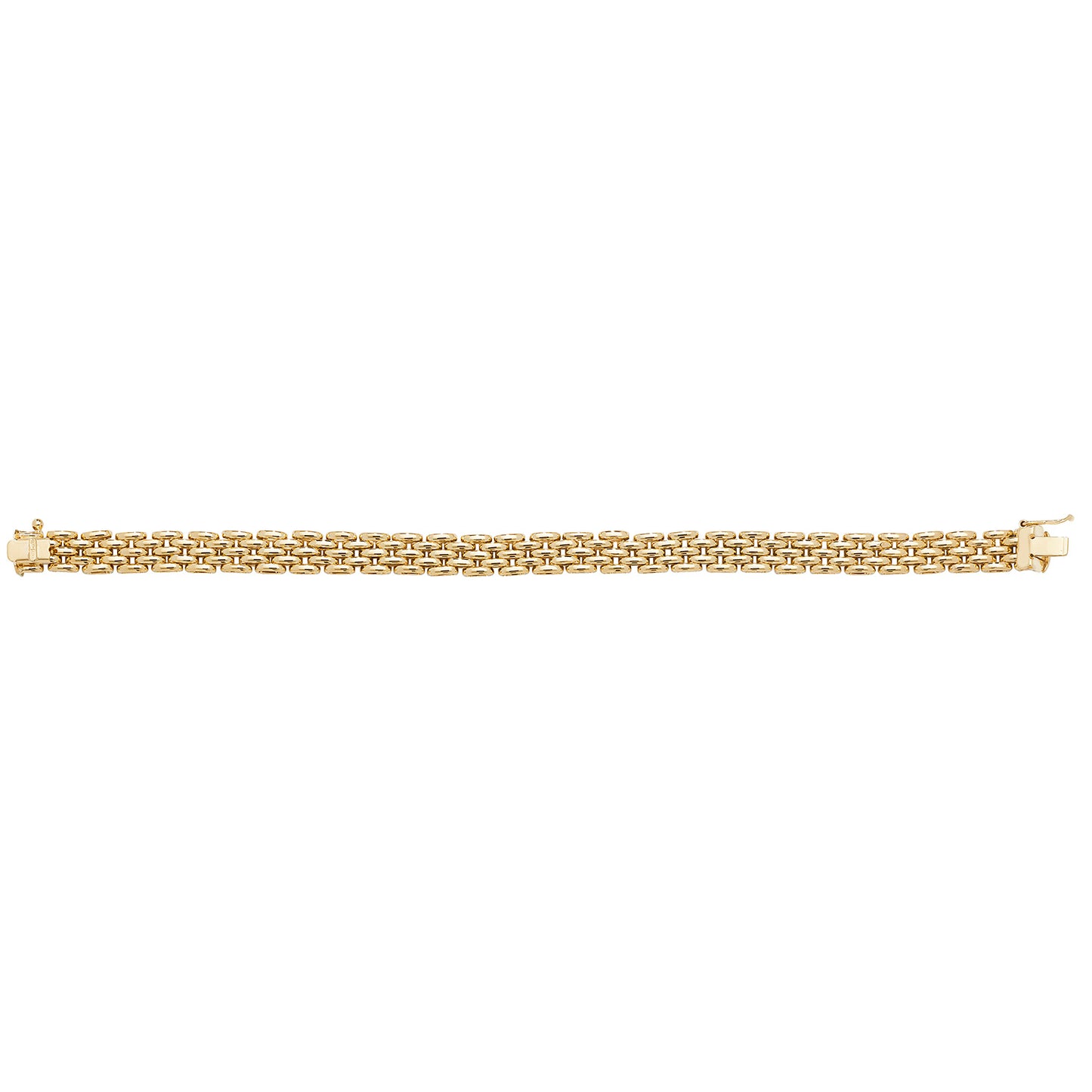9CT Yellow Gold Ladies' 7.5" Brick Link Bracelet
