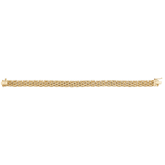 9CT Yellow Gold Ladies' 7.5" Brick Link Bracelet