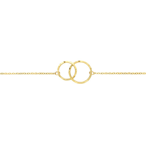 9ct Yellow Gold Interlocking Circles Bracelet