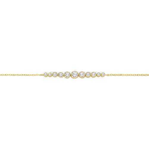 9ct Yellow Gold Graduated Cubic Zirconia Bracelet
