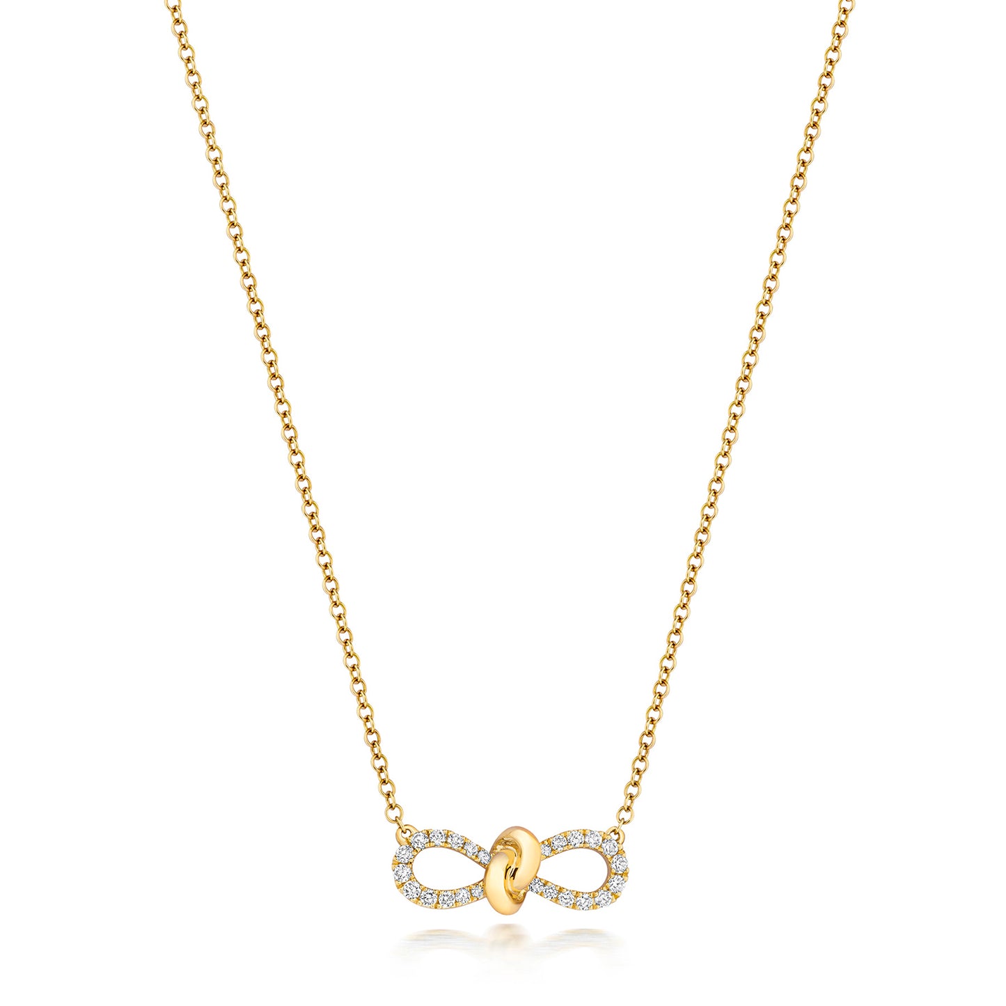 Natural Diamond Knot Bow Necklace