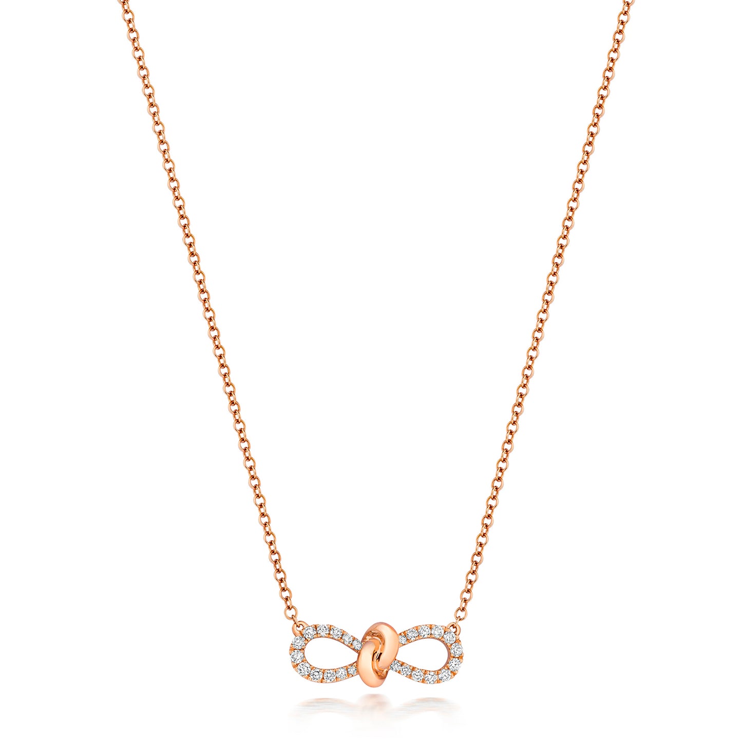 Natural Diamond Knot Bow Necklace