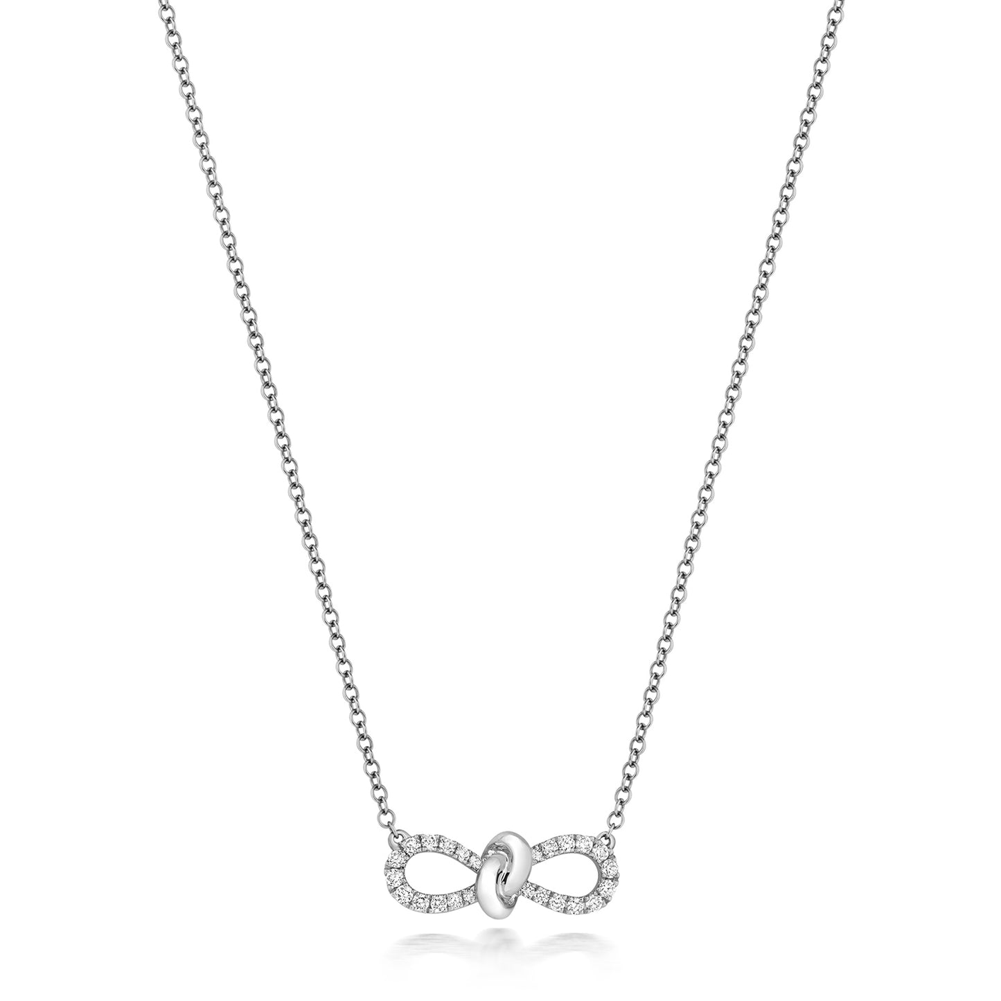 Natural Diamond Knot Bow Necklace