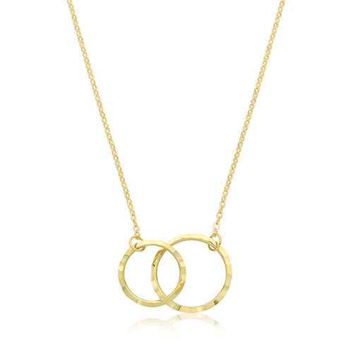 9ct Yellow Gold Interlocking Circles Necklet