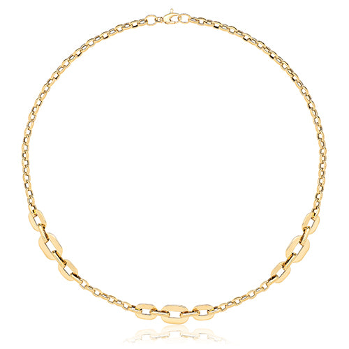 9ct Yellow Gold Hollow Necklace