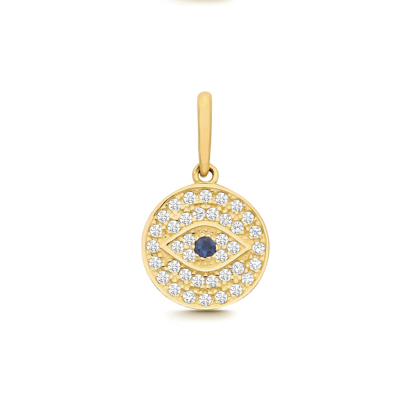 9ct Yellow Gold CZ Evil Eye Charm